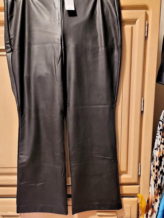 Calvin Klein Pants - Calvin Klein Wide Leg Faux Leather Pants Black XL NWT